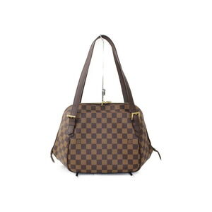 LOUIS VUITTON Belem Damier Ebene Brown Canvas Handbag